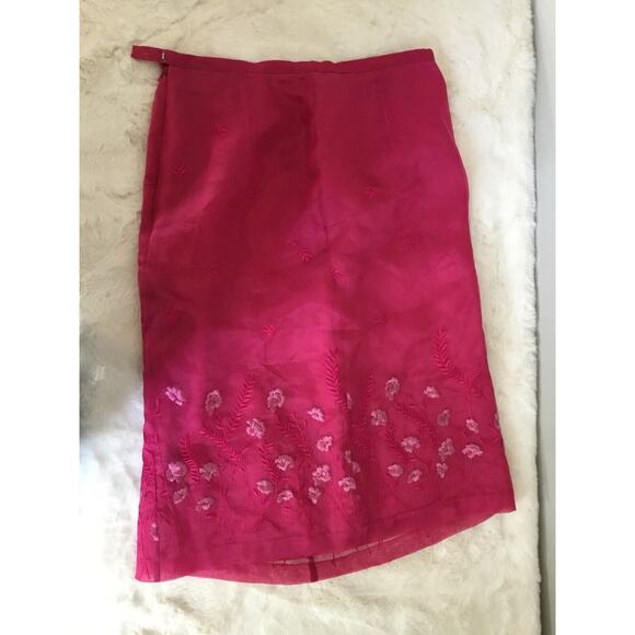 DANA BUCHMAN 100% SILK FLORAL SKIRT SIZE 8 whimsey fairy classic - Picture 1 of 9